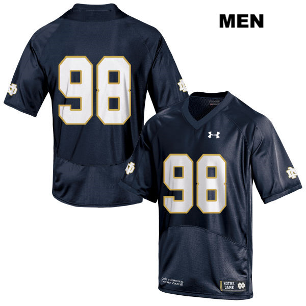 Men's NCAA Notre Dame Fighting Irish #98 Jamion Franklin Stitched College Under Armour Authentic Navy No Name Football Jersey XQ10E10XU